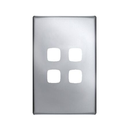 Linea - Coverplate 4 gang matt silver