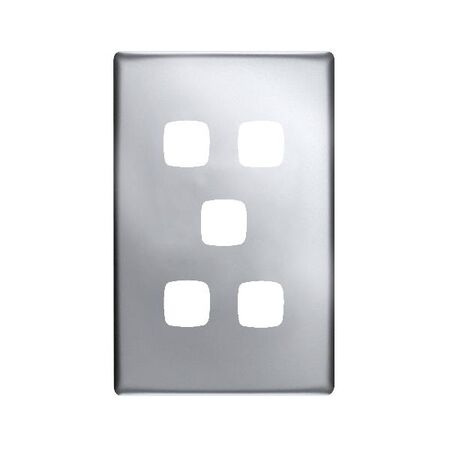 Linea - Coverplate 5 gang matt silver