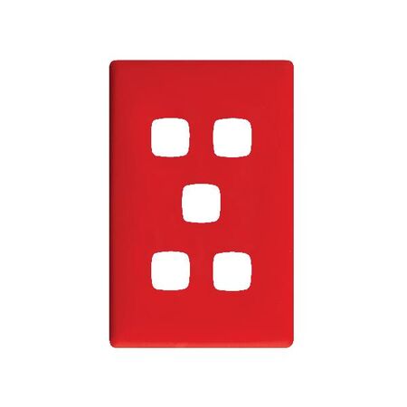 Linea Coverplate 5 gang saucy red