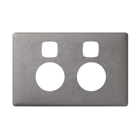 Linea Powerpoint coverplate 2 gang with extra safety gun metal