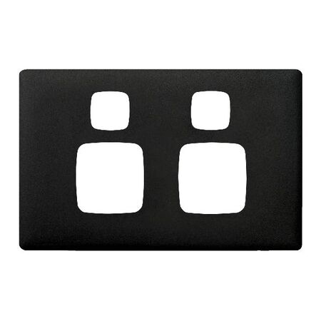 Linea - Powerpoint coverplate 2 gang asphalt