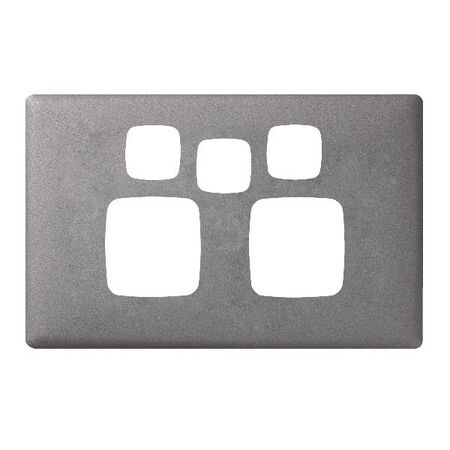 Linea - Powerpoint coverplate 2 gang with extra hole gun metal