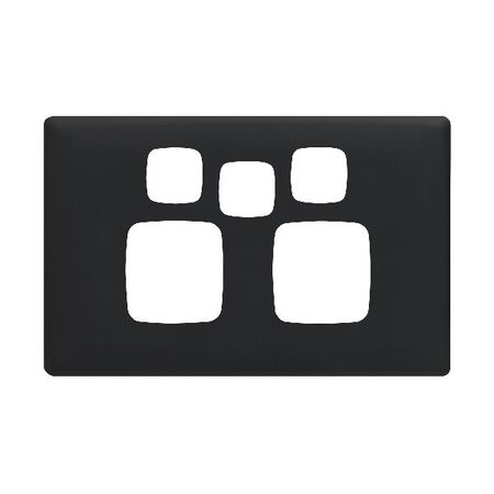 Linea - Powerpoint coverplate 2 gang with extra hole midnight dash