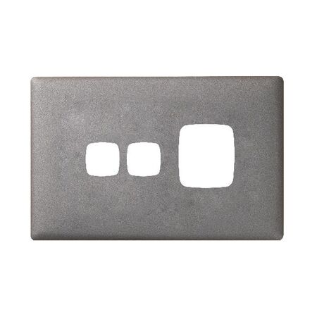 Linea Powerpoint coverplate 1 gang with extra hole gun metal