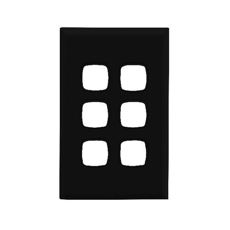 Excel - Switch coverplate 6 gang black