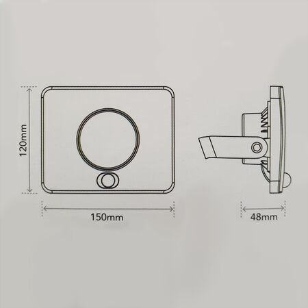 HPM Leana 20W 2000lm LED Cool White Slimline Floodlight with Sensor Black