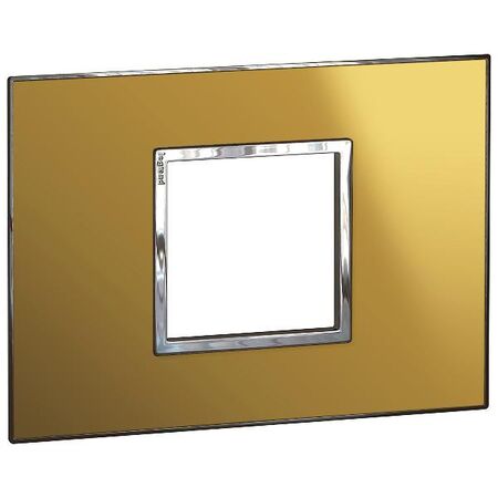 ARTEOR Square 2 Module Horizontal Coverplate Reflective Gold