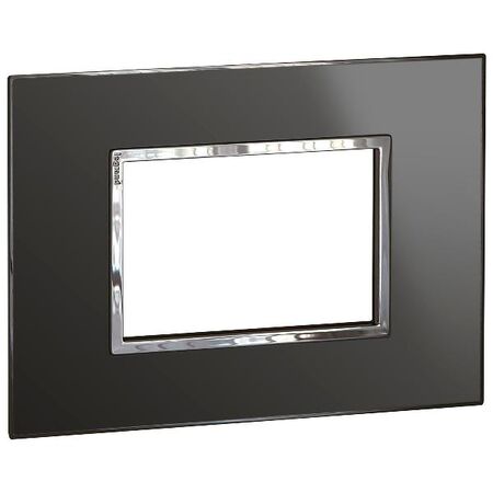 ARTEOR Square 3 Module Horizontal Coverplate Reflective Black