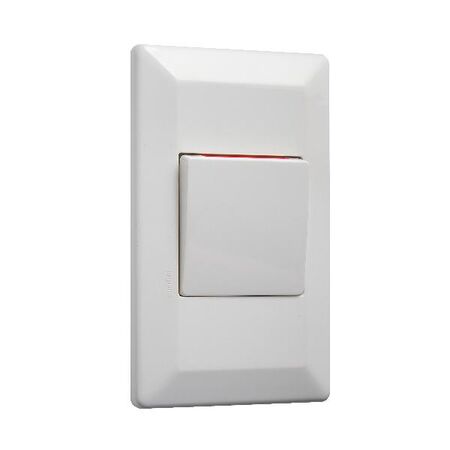 Como - Vertical Single Pole Double Throw - rocker Switch 1 gang 10A 240V a.c. with red line white