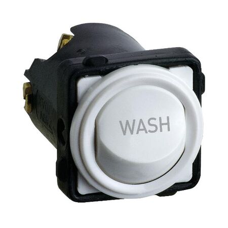 Excel Life - Engraved rocker switch mechanism 2 way 16AX 240V a.c. D/WASH engraved white