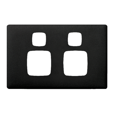 Linea - Powerpoint coverplate 2 gang asphalt