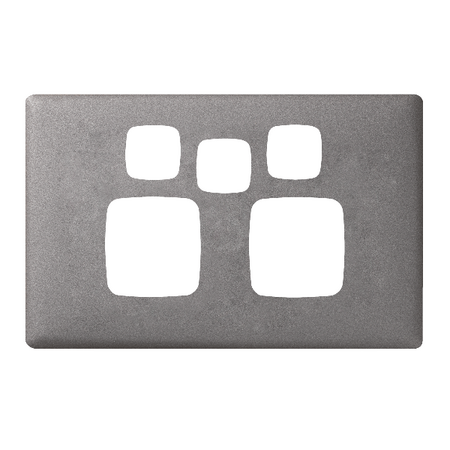 Linea - Powerpoint coverplate 2 gang with extra hole gun metal
