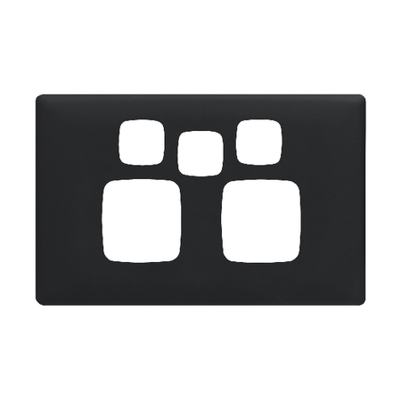 Linea - Powerpoint coverplate 2 gang with extra hole midnight dash