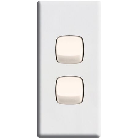Linea - Architrave rocker switch - Single Pole Double Throw - 2 gang 2 way 10A 240V a.c. white