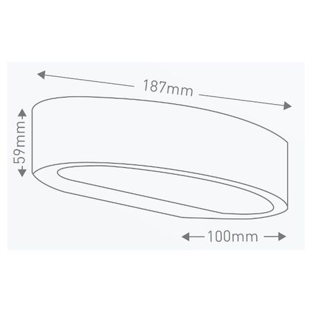 HPM Mika 7W 350lm LED Warm White Exterior Up / Down Wall Light Polished Silver