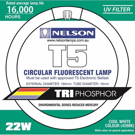 Nelson - Fluorescent T5 lamp Circular - 22W cool white 4000K 185mm