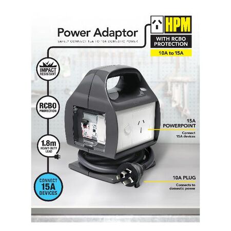HPM 10A - 15A RCBO Protected Power Adaptor