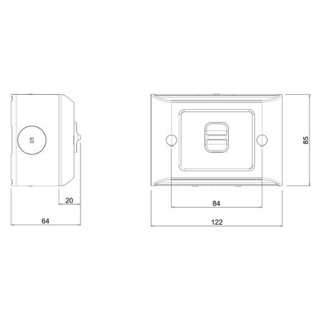 AQUA Life 16A IP66 Weatherproof Surface Mount 1 Gang Switch Limestone Grey