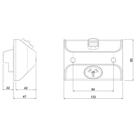 AQUA Life 10A IP53 Weatherproof Shallow Mount Double Powerpoint Cement Grey