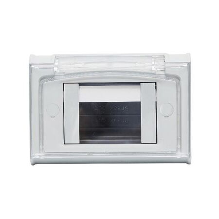 AQUA ARTEOR IP44 3 Module Shallow Mount Adaptor with Cover Limestone Grey