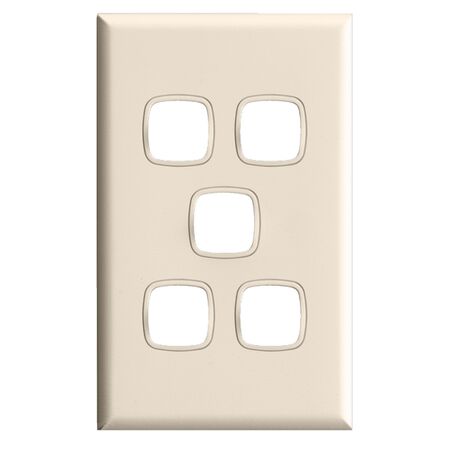 Excel - Grid & plate For 770 series mechanisms - 5 gang gloss cream