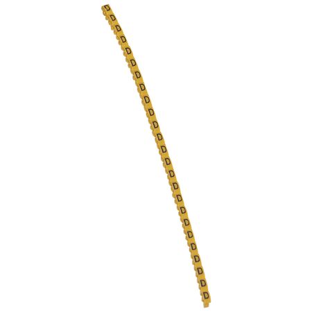 CAB3 - Markers for terminal blocks and wiring 0.15 to 0.5mm² black letters on yellow background 0.15-0.5mm² letter D pack of 300