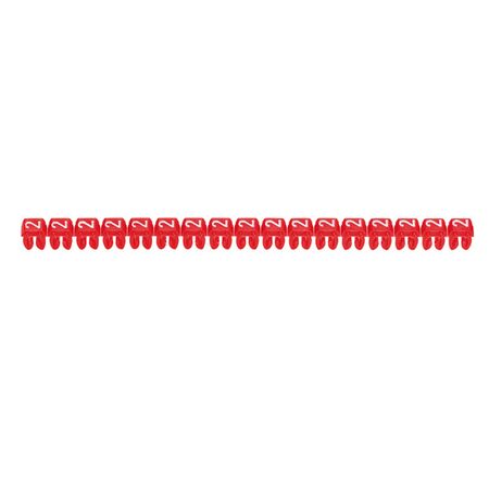 CAB3 - Markers for wiring 1.5 to 2.5 mm² numbers - colour code 1.5-2.5mm² red number 2 pack of 1200