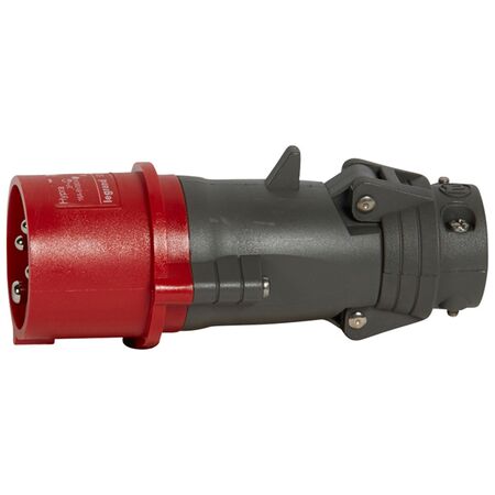 HYPRA - IEC industrial straight plug IP44 3P+E 415V a.c. 16A grey