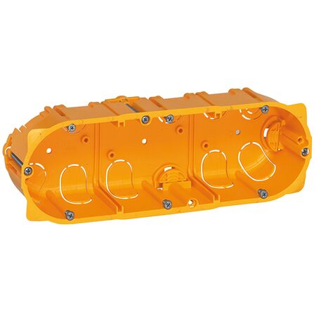 Soliroc - Plastic flush mount box for plasterboard 3 gang 67mm DIA x 50mm deep