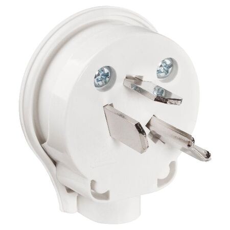 HPM 32A 3 Pins U-Shaped Earth Side Entry Plug Top White