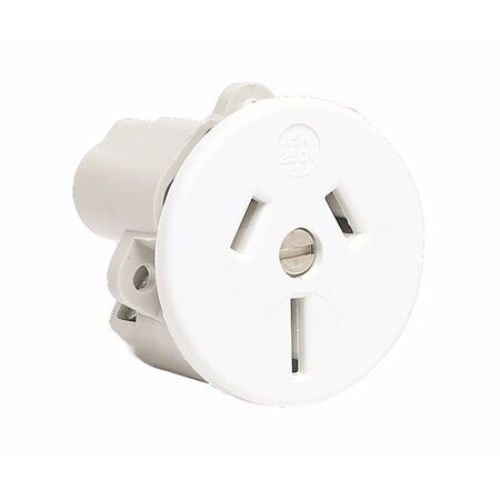 HPM 15A Flush 2.5mm Panel Mounting Plug Base White HPM 15A Flush 2.5mm Panel Mounting Plug Base White