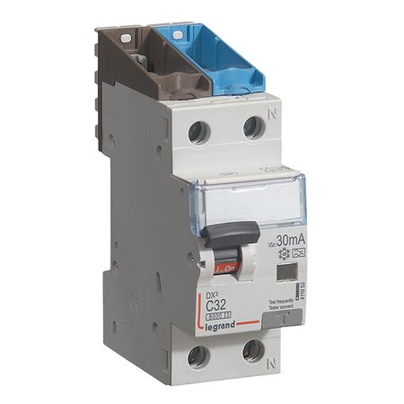 DX³ - RCBO 2P 6kA - A Type 30mA 230V a.c. - neutral on right hand side 1P+N 32A 2 module