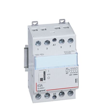 CX3 - modular contactor - 400V a.c. 4P 63A 4NO 230V a.c. coil with handle 3 module