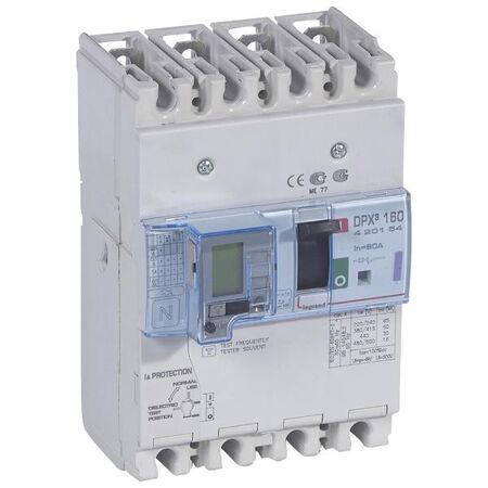 DPX³ 160 Thermal Magnetic MCCB with e.l.c.bs- Icu 50 kA - 400 V~ - 4 Phase - 80 A
