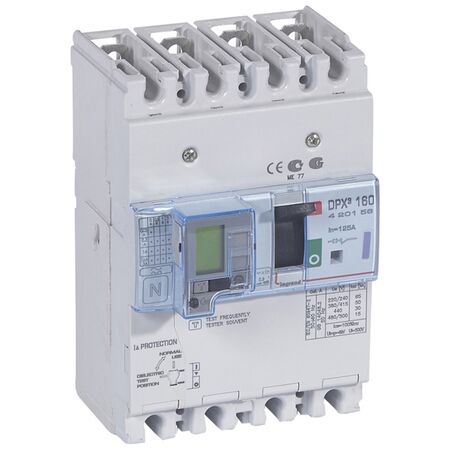 DPX³ 160 Thermal Magnetic MCCB with e.l.c.bs- Icu 50 kA - 400 V~ - 4 Phase - 125 A
