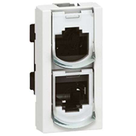 Arteor modular - Phone/Ethernet wiring splitter Tel./data splitter UTP double connector 10/100Mbps 1 module white