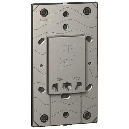 Arteor Flush Mount IP25 1 Gang Unswitched Shaver Socket Magnesium