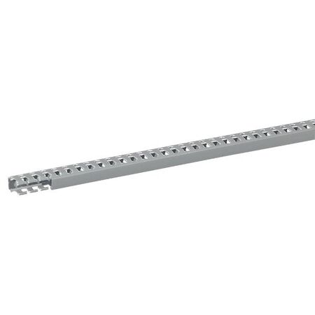 Transcab - Cable grey duct with cover - 2 metre length 15x25mm 2m 12.5mm finger DIN pitch with cover grey