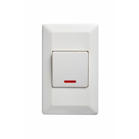 Como - Vertical Single Pole Double Throw - rocker Switch 1 gang 10A 240V a.c. with neon white