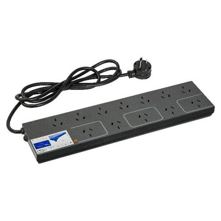 HPM General Purpose 12 Outlet 525J Surge Protected RFI Filter Powerboard Charcoal