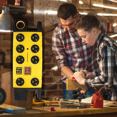 HPM Plug Boss Electresafe RCD Heavy Duty 8 Outlet 700J Surge Protection Powerboard