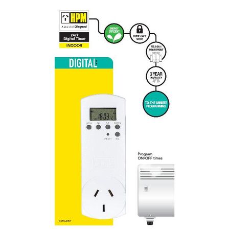 HPM NSW 24/7 Slimline Double Pole Digital Timer