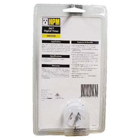 HPM NSW 24/7 Slimline Double Pole Digital Timer