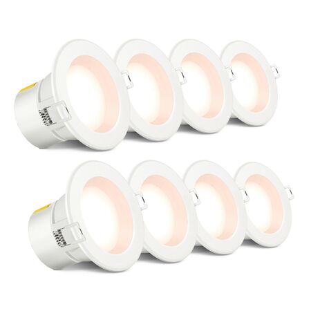 HPM DLI 7W 740lm LED Warm White Non-dimmable Downlight with Integrated Driver 90mm White - Pack of 8