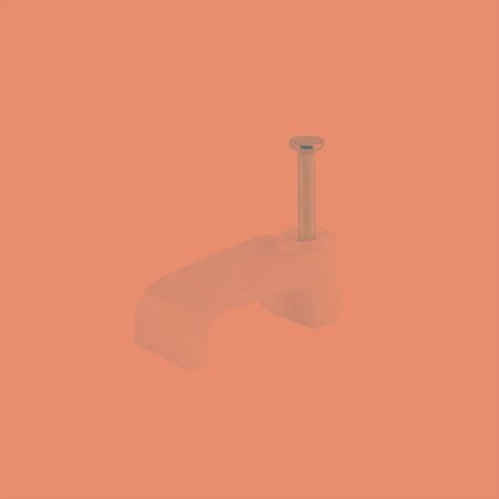 HPM Flat Type Cable Clips 15mm White - 100 Pack