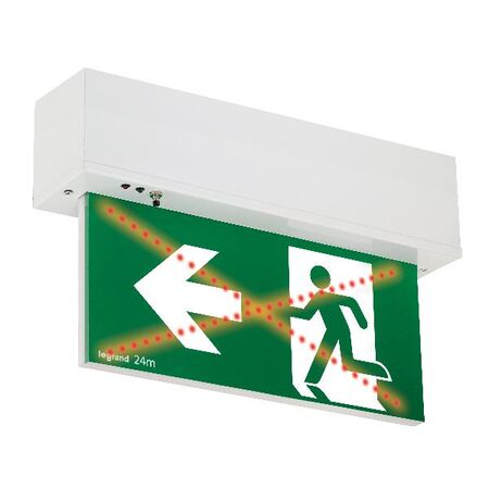 Dynamex LED Surface Mounted Exit Sign - single sided running man left with lithium battery - Galaxy*