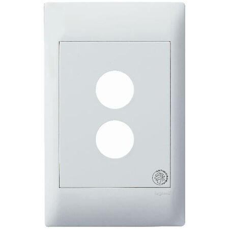 Excel Life - Medical - Common plate - Grid & plate - antimicrobial & chemical resistant 2 gang white