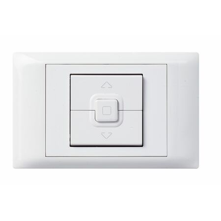 Excel Life - Common plate - Electronic device roller blinds control switches push button 1 gang direct control 240V a.c. white