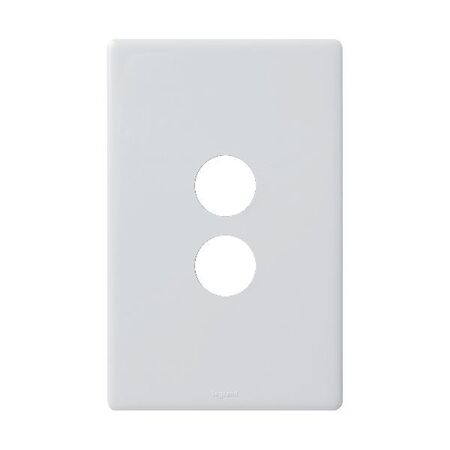 Excel Life EM Series Grid & Plate 2 Gang Gloss White