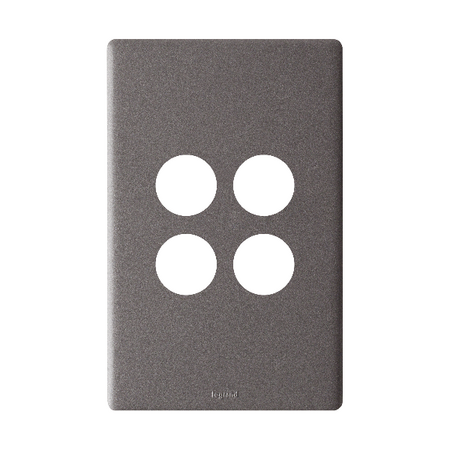 Excel Life EM Series Grid & Plate 4 Gang Urban Grey